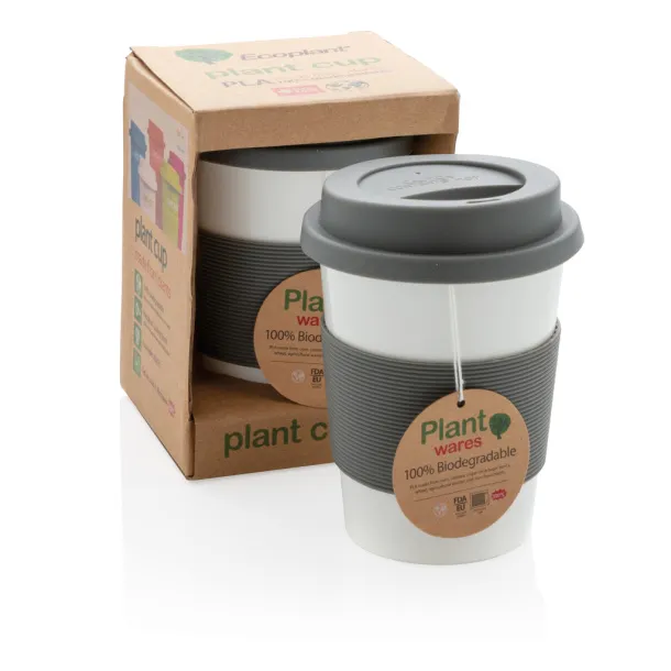  ECO PLA šalica za kavu, 350 ml - XD Collection Cool Grey 9 Bijela