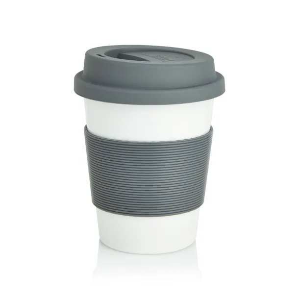  ECO PLA šalica za kavu, 350 ml - XD Collection Cool Grey 9 Bijela