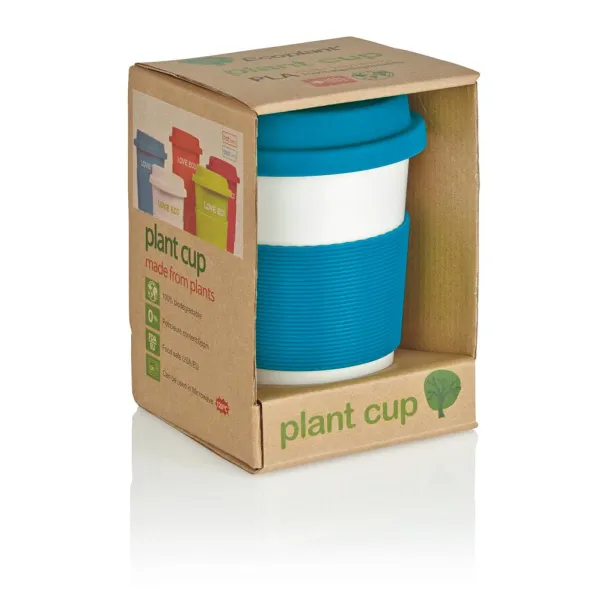  ECO PLA šalica za kavu, 350 ml - XD Collection Plava Bijela