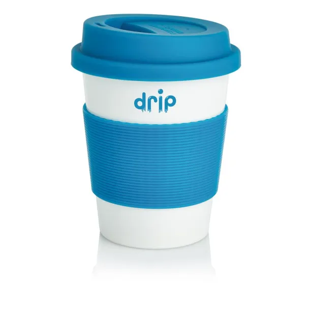  ECO PLA šalica za kavu, 350 ml - XD Collection Plava Bijela