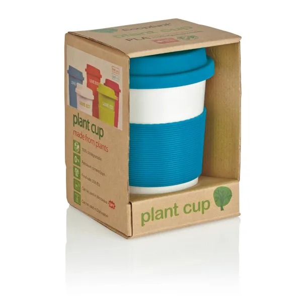  ECO PLA šalica za kavu, 350 ml - XD Collection Plava Bijela