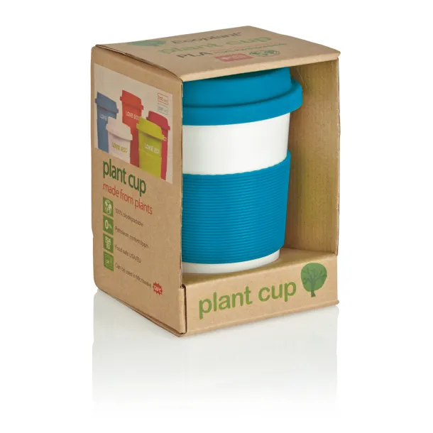  ECO PLA šalica za kavu, 350 ml - XD Collection Plava Bijela