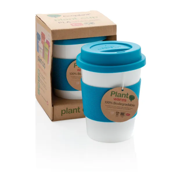  ECO PLA šalica za kavu, 350 ml - XD Collection Plava Bijela