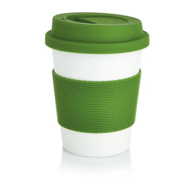  ECO PLA šalica za kavu, 350 ml - XD Collection Zelena Bijela