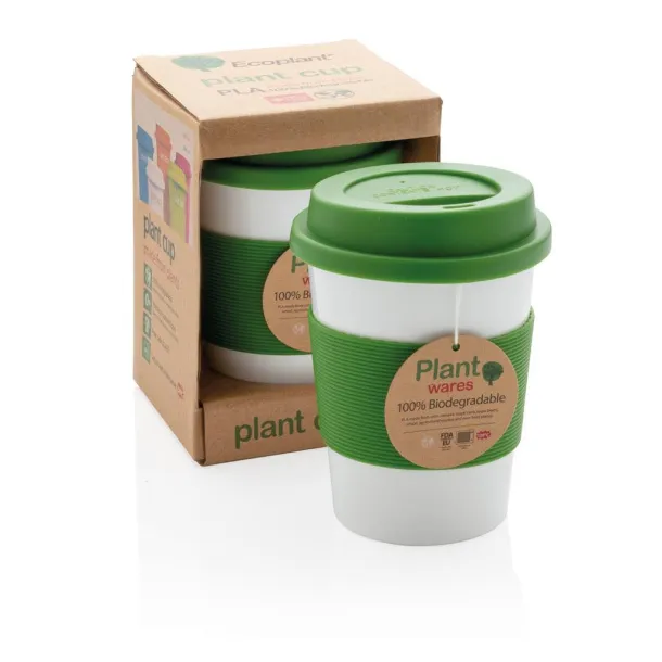  ECO PLA šalica za kavu, 350 ml - XD Collection Zelena Bijela