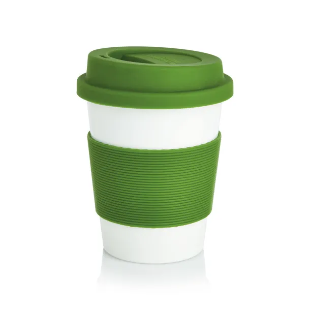 ECO PLA šalica za kavu, 350 ml - XD Collection Zelena Bijela