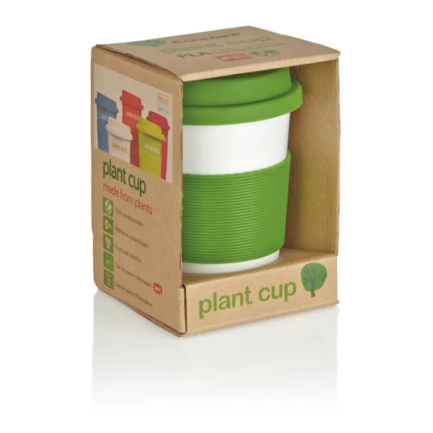  ECO PLA šalica za kavu, 350 ml - XD Collection Zelena Bijela