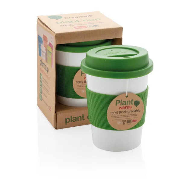  ECO PLA šalica za kavu, 350 ml - XD Collection Zelena Bijela
