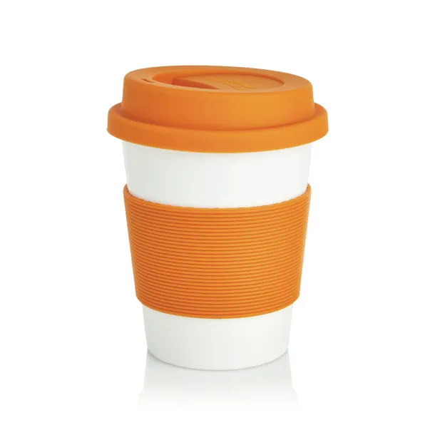  ECO PLA šalica za kavu, 350 ml - XD Collection Narančasta Bijela
