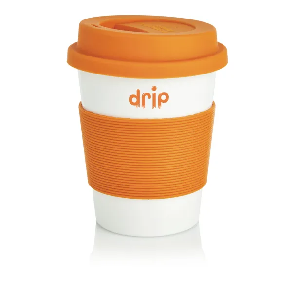  ECO PLA šalica za kavu, 350 ml - XD Collection Narančasta Bijela
