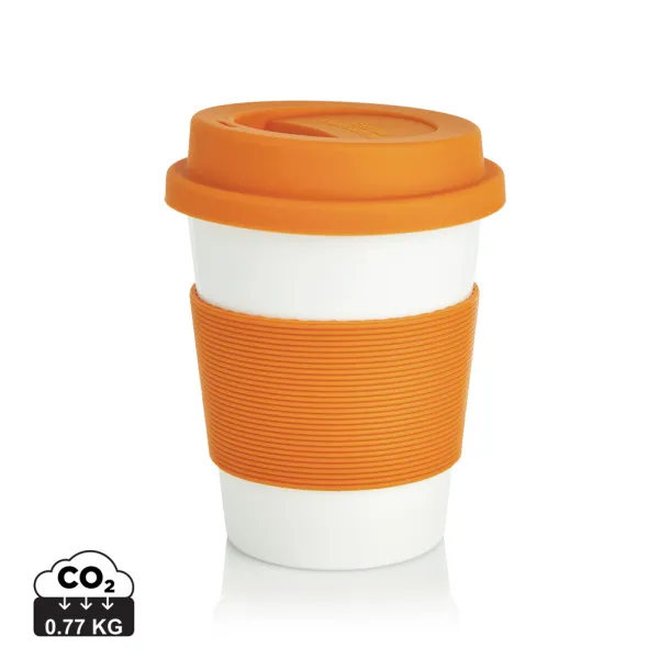  ECO PLA šalica za kavu, 350 ml - XD Collection Narančasta Bijela