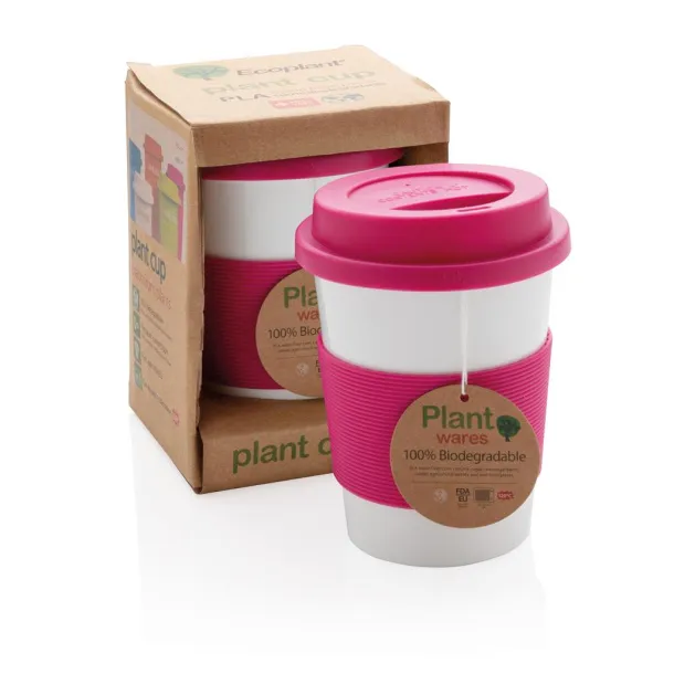  ECO PLA šalica za kavu, 350 ml - XD Collection Roza Bijela