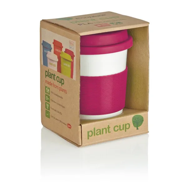  ECO PLA šalica za kavu, 350 ml - XD Collection Roza Bijela