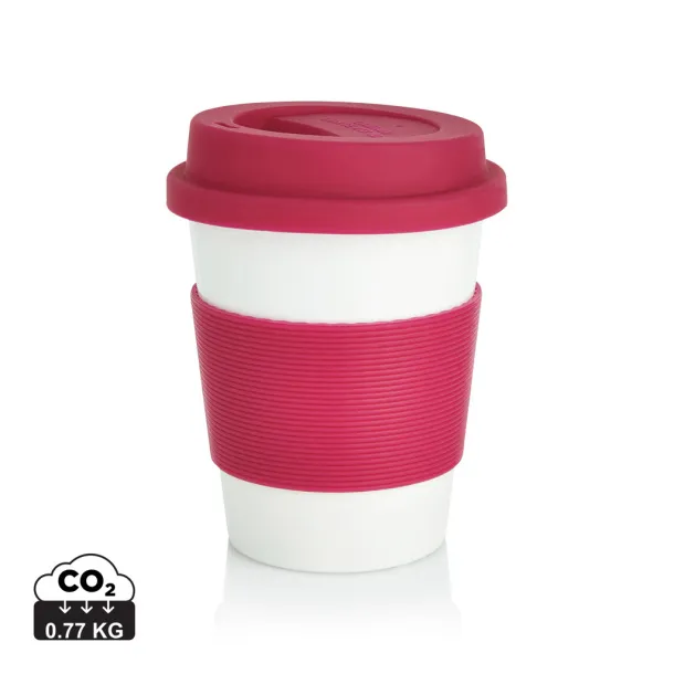  ECO PLA šalica za kavu, 350 ml - XD Collection Roza Bijela