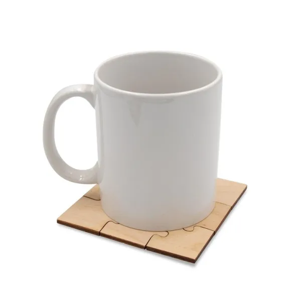  Cup coaster "puzzle" neutral