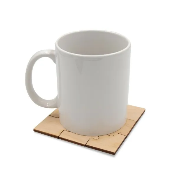  Cup coaster "puzzle" neutral