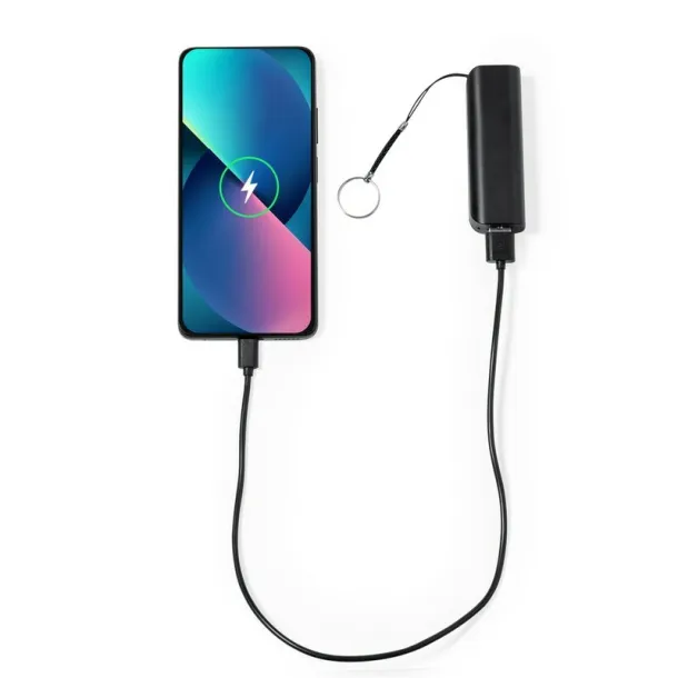  Power bank 1200 mAh, keyring Crna