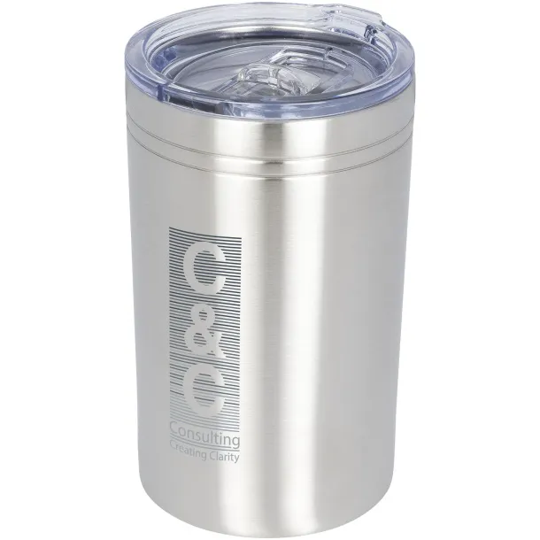 Pika 330 ml vacuum insulated tumbler and insulator Silver