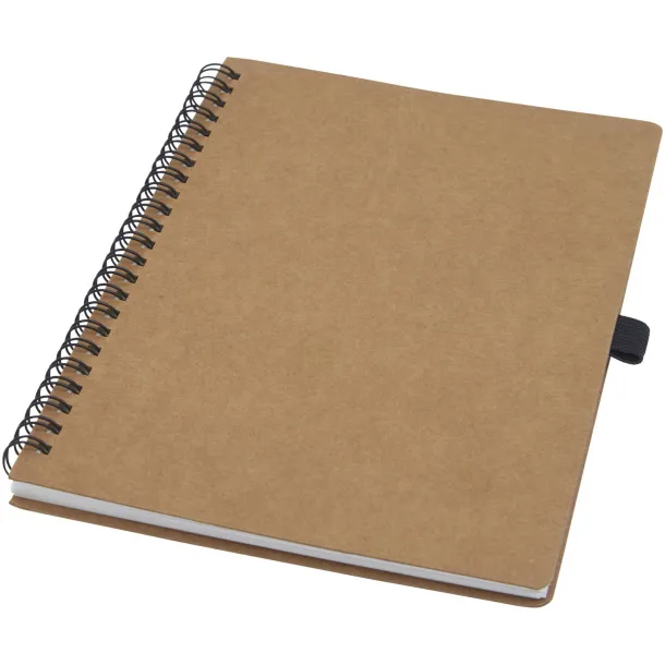 Cobble A5 wire-o recycled cardboard notebook with stone paper Natural