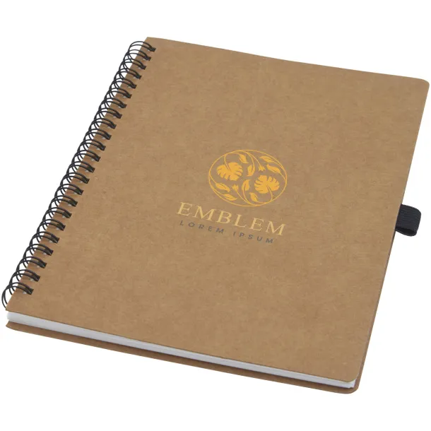 Cobble A5 wire-o recycled cardboard notebook with stone paper Natural