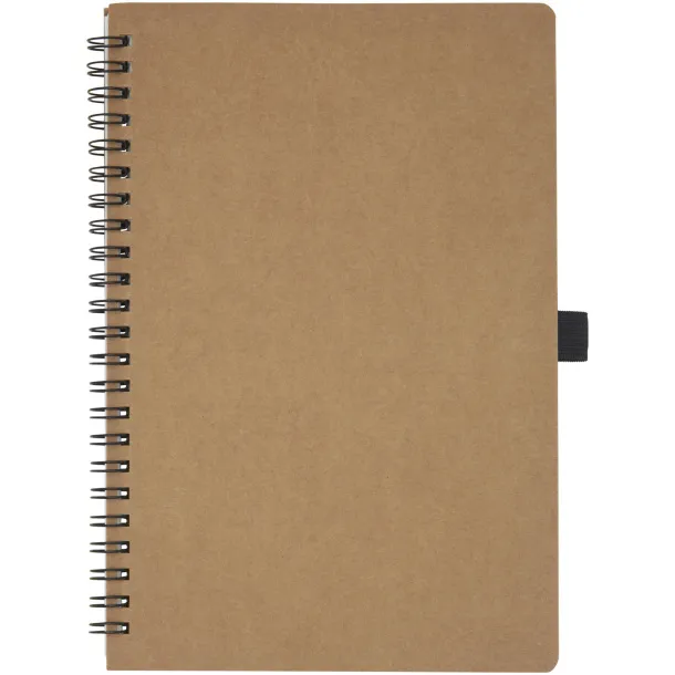 Cobble A5 wire-o recycled cardboard notebook with stone paper Natural