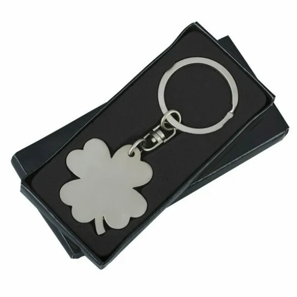 CLOVER metal key ring Silver