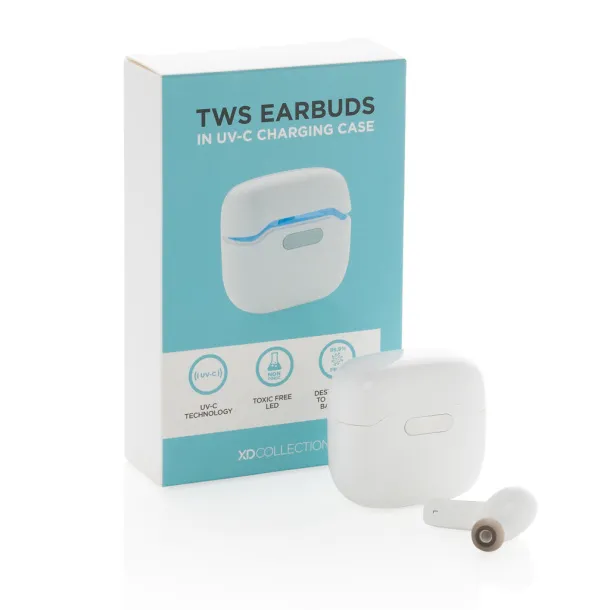  TWS earbuds in UV-C sterilizing charging case - XD Collection White 