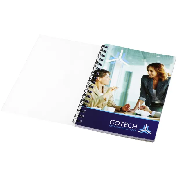 Desk-Mate® wire-o A6 notebook PP cover White Crna