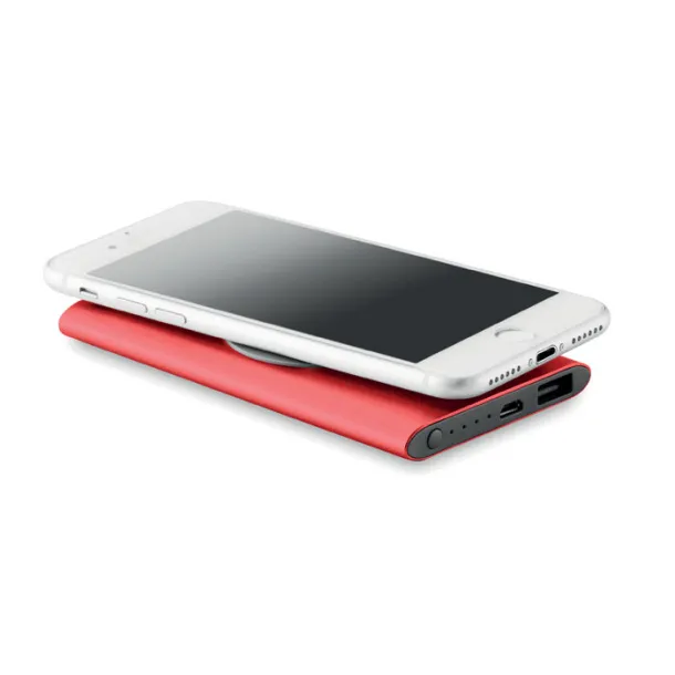 POWER&WIRELESS bežična prijenosna baterija, 4 000 mAh Crvena