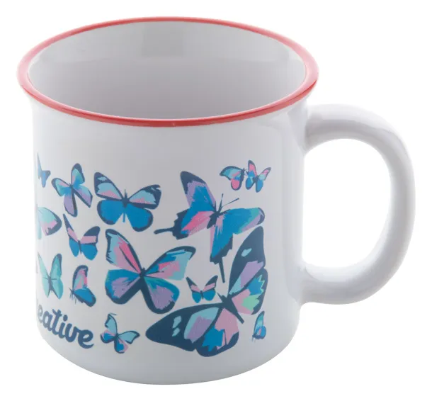 Woodstock Subo vintage sublimacijska šalica, 300 ml Crvena Bijela