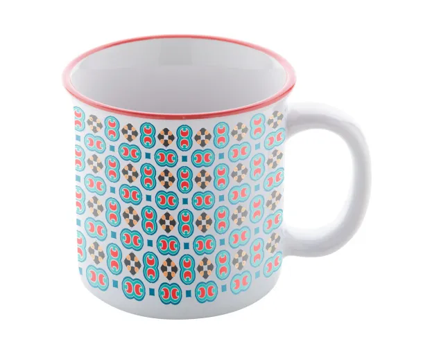 Woodstock Subo vintage sublimacijska šalica, 300 ml Crvena Bijela