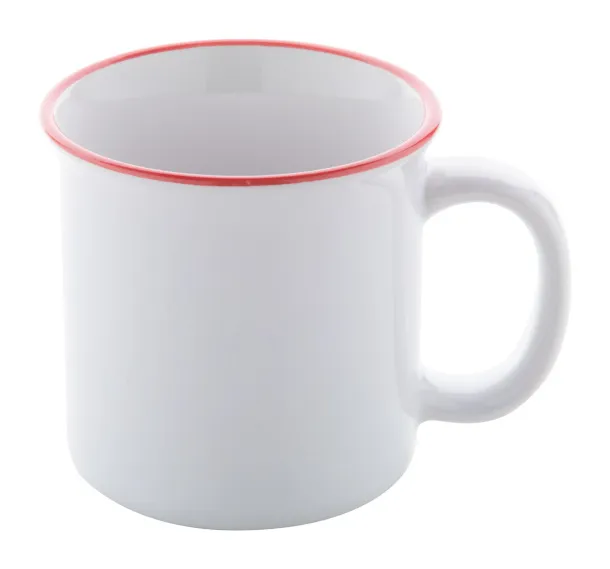 Woodstock Subo vintage sublimacijska šalica, 300 ml Crvena Bijela