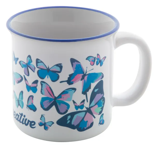 Woodstock Subo vintage sublimacijska šalica, 300 ml Plava Bijela