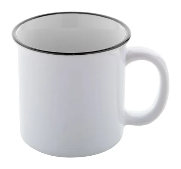 Woodstock Subo vintage sublimacijska šalica, 300 ml Crna Bijela