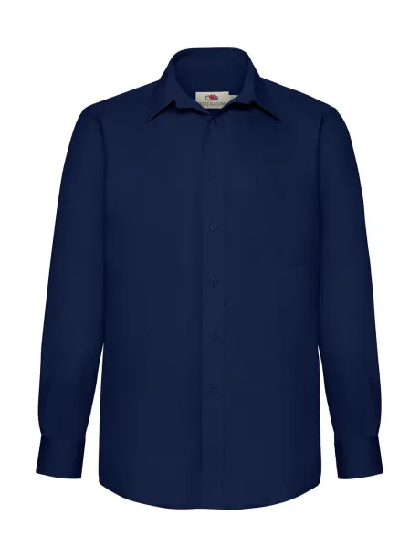  Poplin Shirt LS - Fruit of the Loom Navy