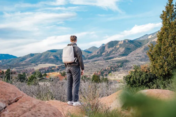  Armond AWARE™ RPET 15.6 inch standard laptop backpack - XD Xclusive beige