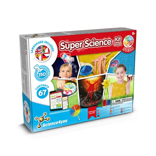 6 in 1 Super Science Kit II Edukativna igra isporučuje se s poklon vrećicom od kraft papira (100 g/m²) Bijela