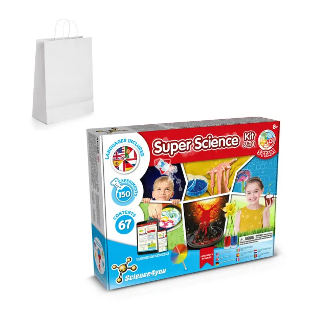 6 in 1 Super Science Kit II Educational kit supplied with a kraft paper gift bag (100 g/m²)