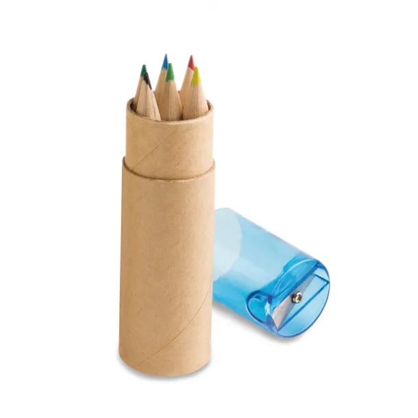 ROLS Pencil box with 6 coloured pencils Blue