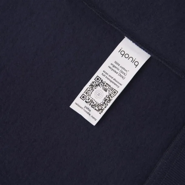  Iqoniq Yoho unisex hoodie od recikliranog pamuka, 340 g/m² - iqoniq navy