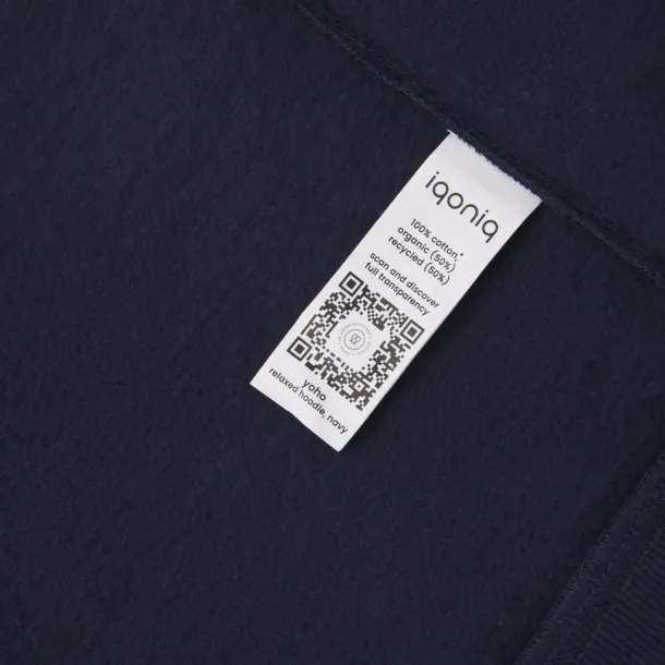  Iqoniq Yoho unisex hoodie od recikliranog pamuka, 340 g/m² - iqoniq navy
