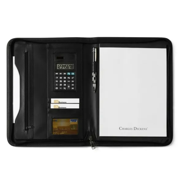  Charles Dickens® conference folder approx. A4 with notebook and calculator black