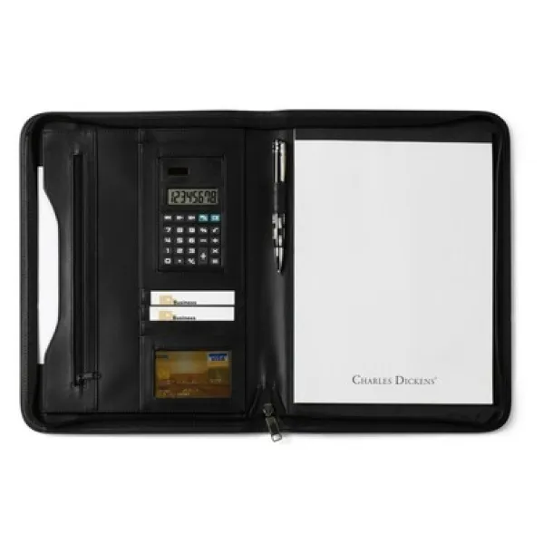  Charles Dickens® conference folder approx. A4 with notebook and calculator Crna