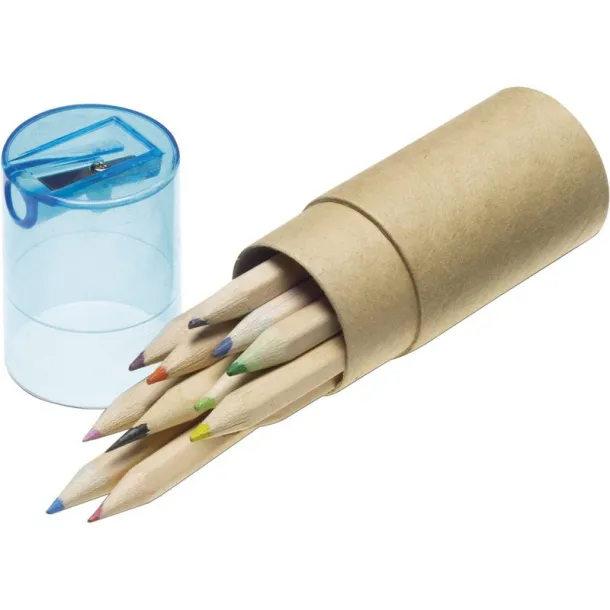  Colour pencil set with pencil sharpener Plava