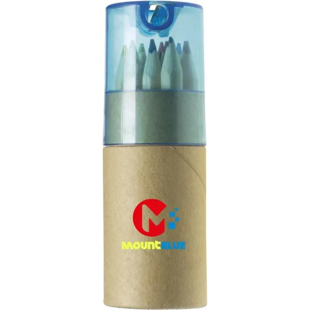  Colour pencil set with pencil sharpener blue