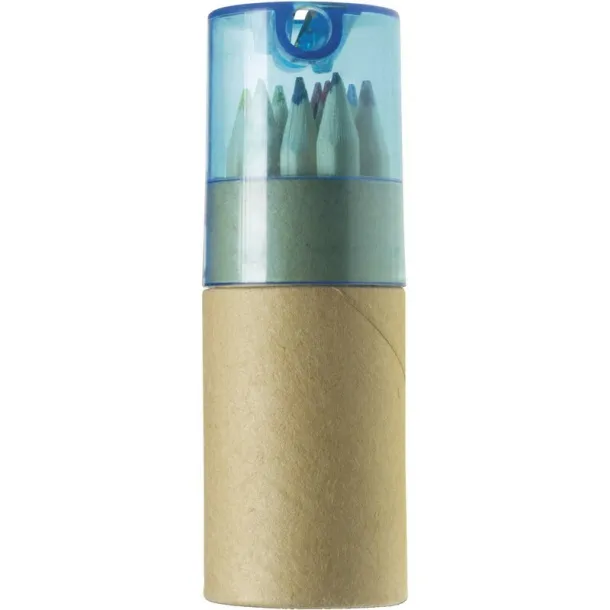  Colour pencil set with pencil sharpener blue