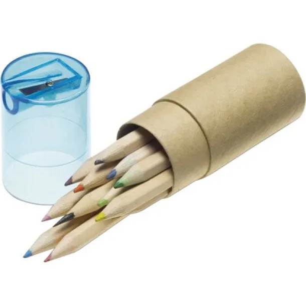  Colour pencil set with pencil sharpener Plava