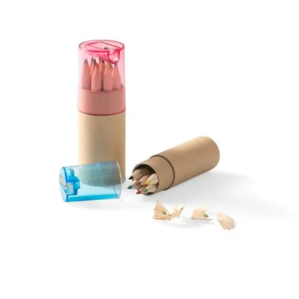  Colour pencil set with pencil sharpener Žuta