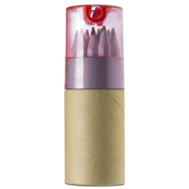  Colour pencil set with pencil sharpener red