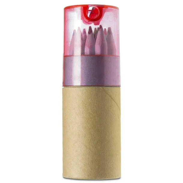  Colour pencil set with pencil sharpener red